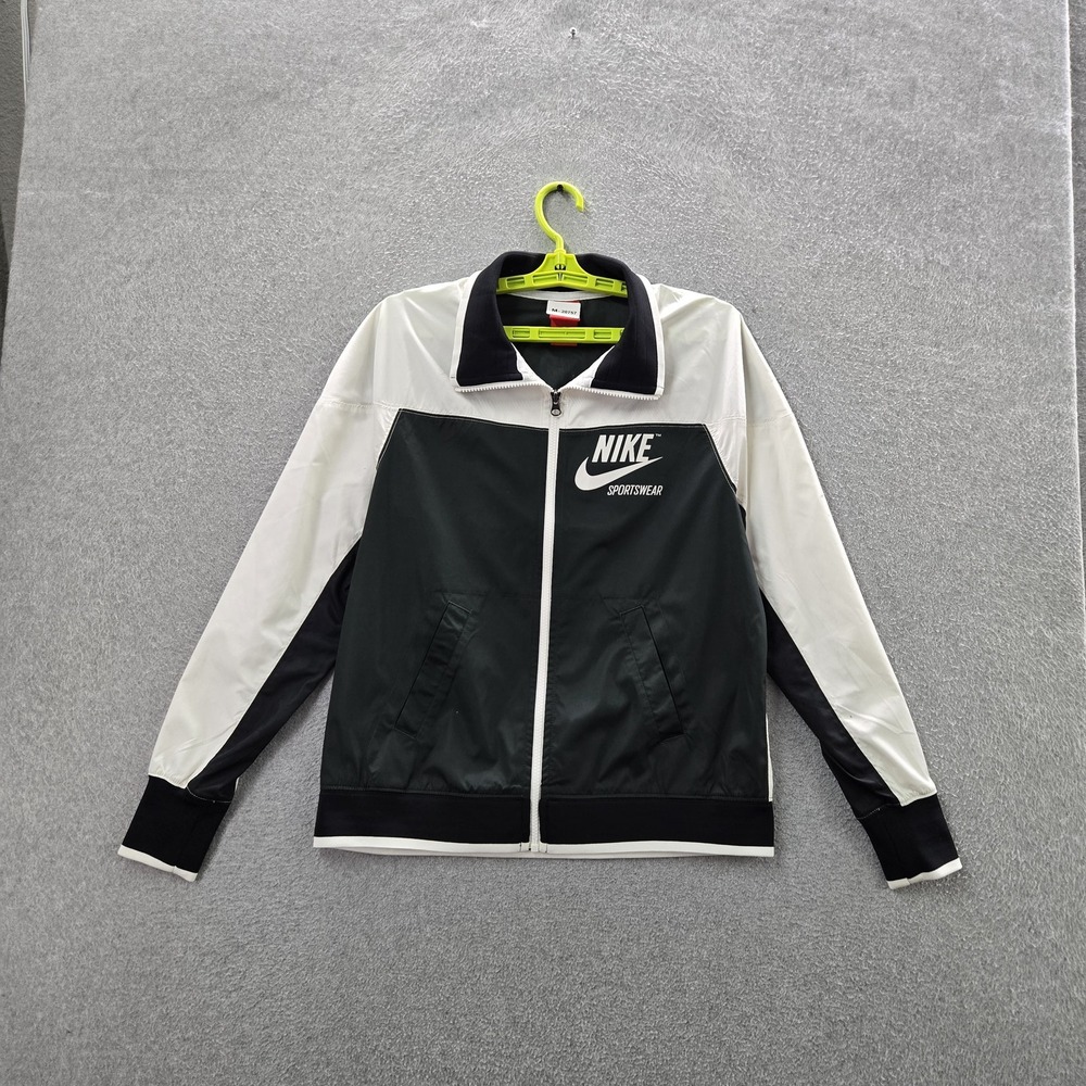 Nike Women Jacket S White Colorblock Activewear NSW Archieve Track READ